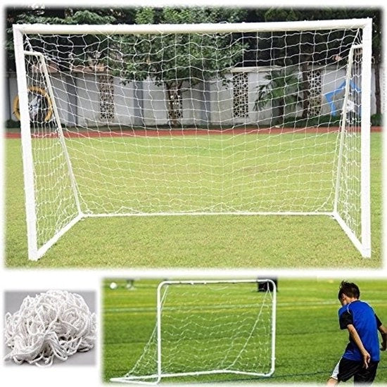 Reti di Calcio Durissime - Rimpiazzabili - Paline da Calcio - Veli di Polipropilene di Alta Qualità - Resistenti alle Intemperie - Stabili e Leggeri
