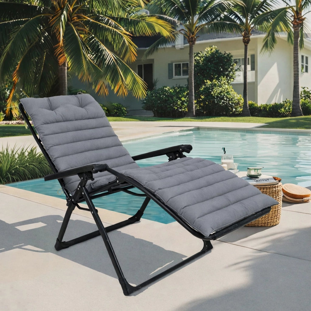 Set 2 Cuscini per Sedie a Sdraio da Giardino ¨C Xylo ¨C Grigio