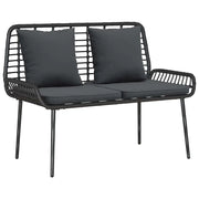 Panchina da Giardino | Panca da Giardino Nero e antracite polyrattan