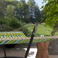 Supporto per Amaca da 330 cm max con 6 Fori e Rotelle, in Metallo, 290x120x115 cm, Nero