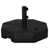 Base per Ombrellone in Plastica Riempibile con Acqua e Sabbia 28-40 kg, per Pali da 38-48 mm, Ø60 cm, Nero