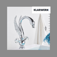 ADRIANO | Rubinetto da bagno grande design in acciaio inossidabile cigno lavabo cromato di lusso | miscelatore alto per lavabo independente