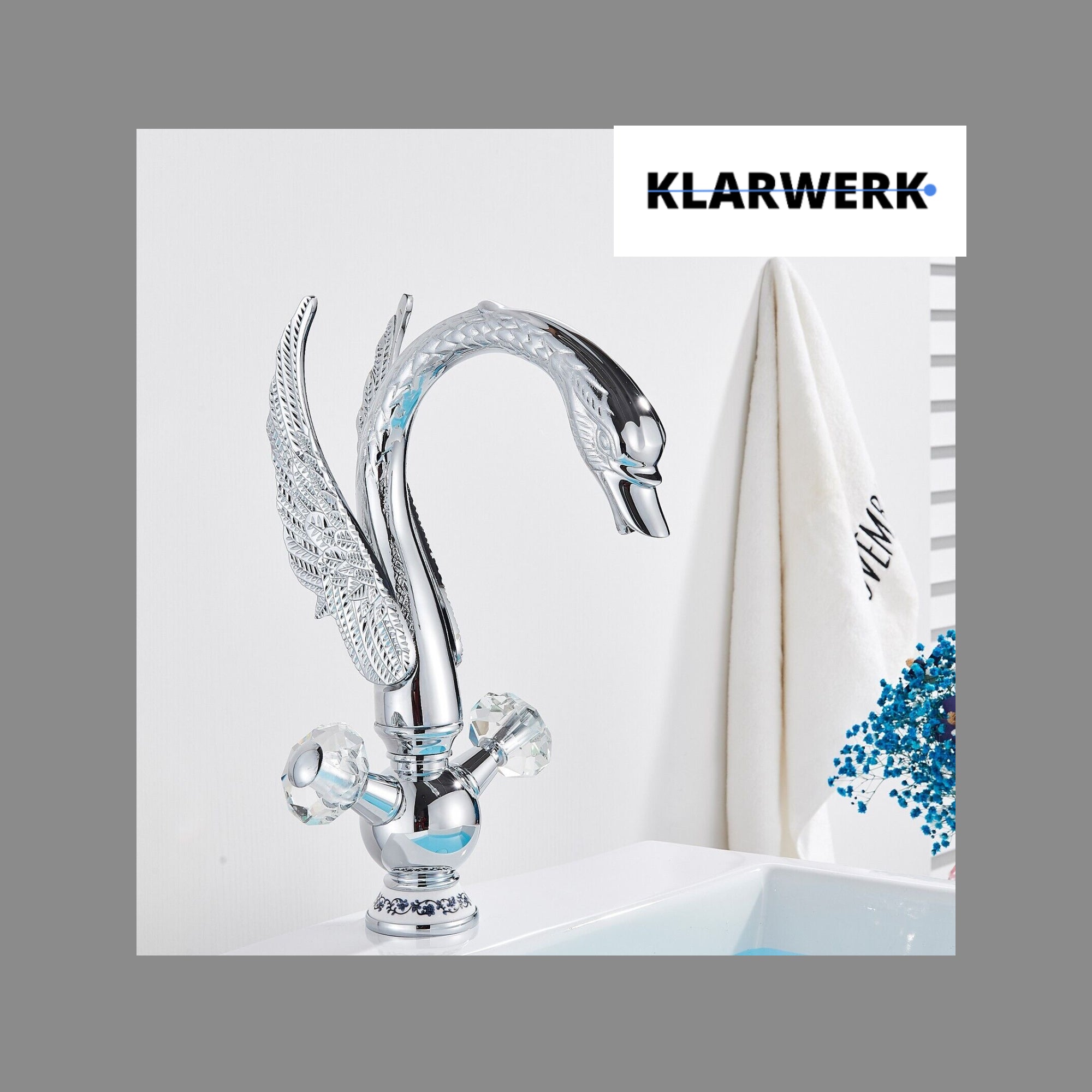 ADRIANO | Rubinetto da bagno grande design in acciaio inossidabile cigno lavabo cromato di lusso | miscelatore alto per lavabo independente