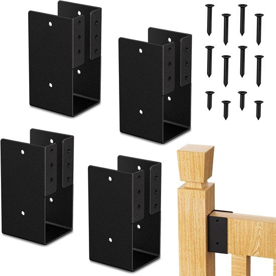 Balkhangers Nascosti - 4 pezzi - Nero - Acciaio Robusto