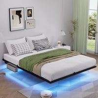 Letto piattaforma 160x200cm?- Xylo - design giapponese LED nero