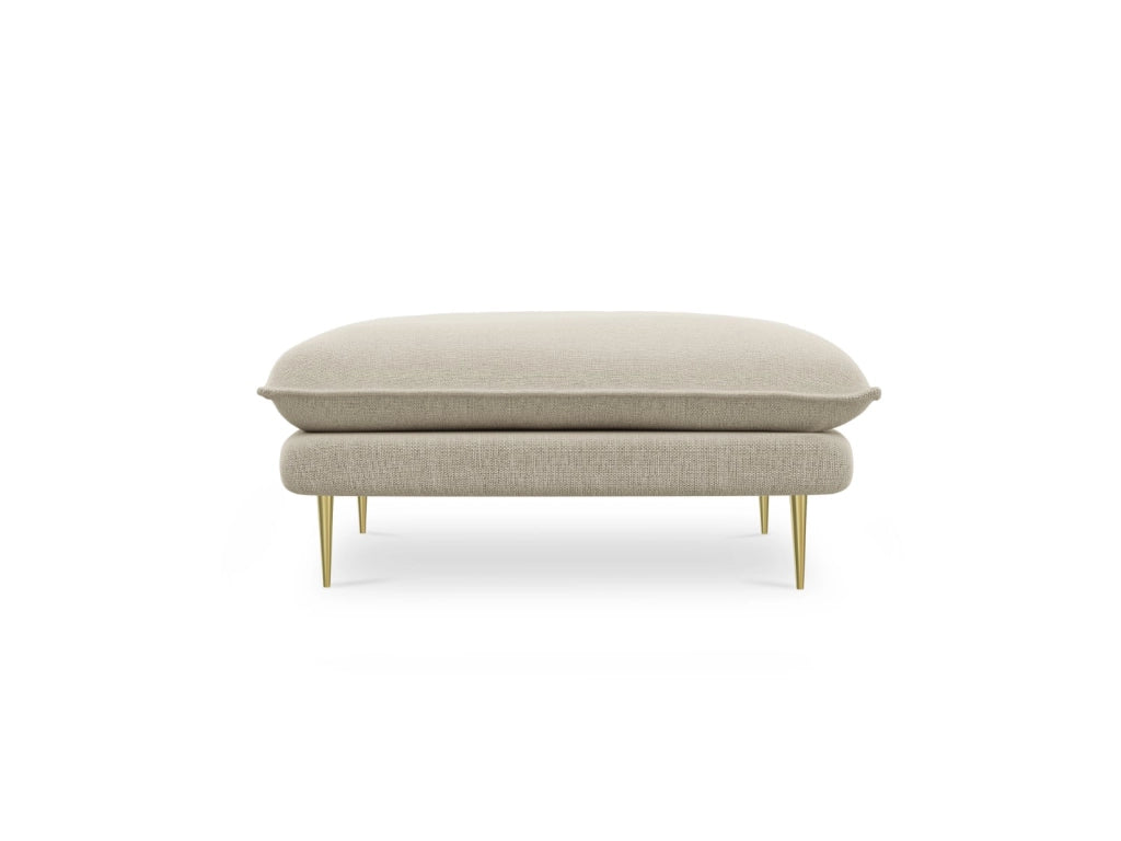 Cosmopolitan Design - Pouf "Vienna" in tessuto strutturato beige 
