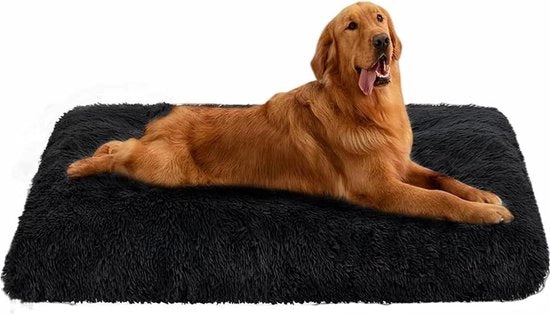 Letto per cani grande lavabile con piuma antiscivolo - adatto per cani piccoli, medi e grandi - 94 x 63 cm nero