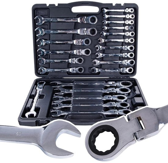 Set di chiavi a molla flessibili - 22 pezzi - 6-32 mm - Testa regolabile - Inclusa scatola di conservazione