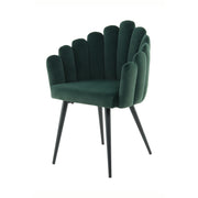 Sedia di design Jeane in velluto verde scuro