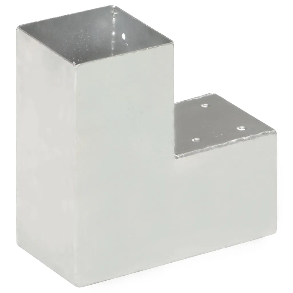 Connettori per Pali a Forma di L 4 pz Metallo Zincato 91x91 mm cod mxl 58382