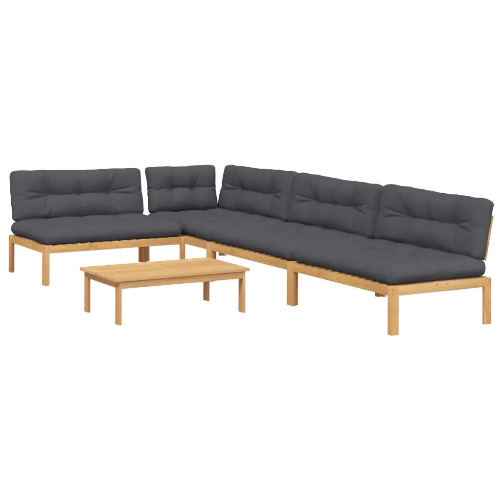Set Divano Pallet Giardino 5pz con Cuscini Massello Acacia 3209343