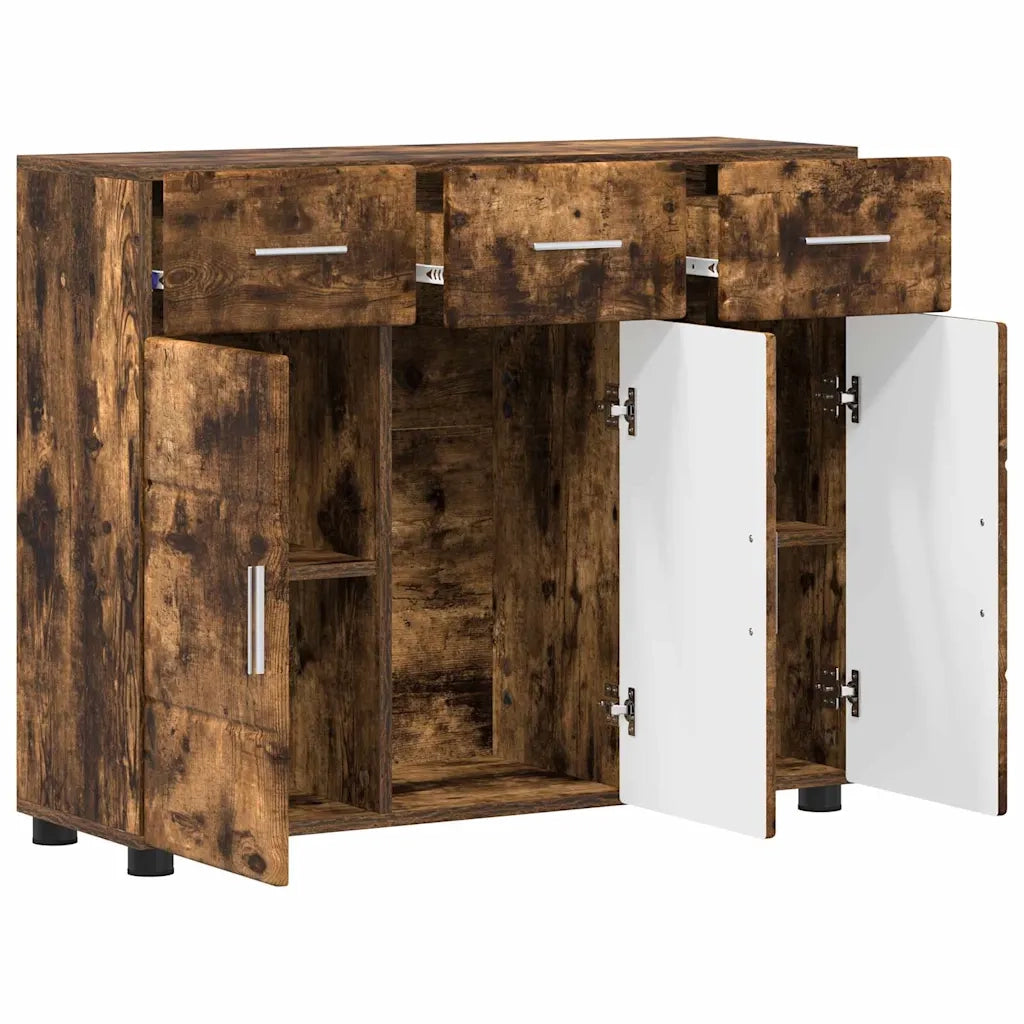 Credenza con lo scaffale FLORIN Rovere fumé 88,5 x 30,5 x 73 cm