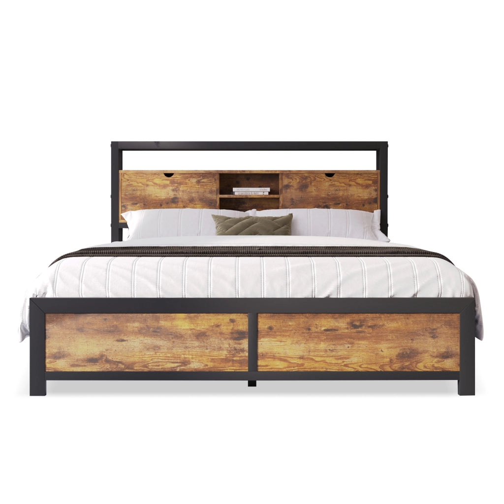 Letto Contenitore Letto Singolo con USB; Tipo C e LED; 90 x 200 cm; senza Materasso; Cotone Grigio