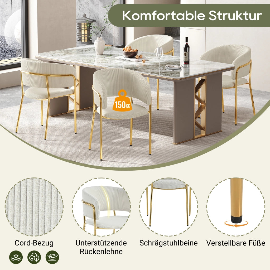 SEDIA da pranzo design minimalista 69.85 x 58.42 x 38.74 cm beige