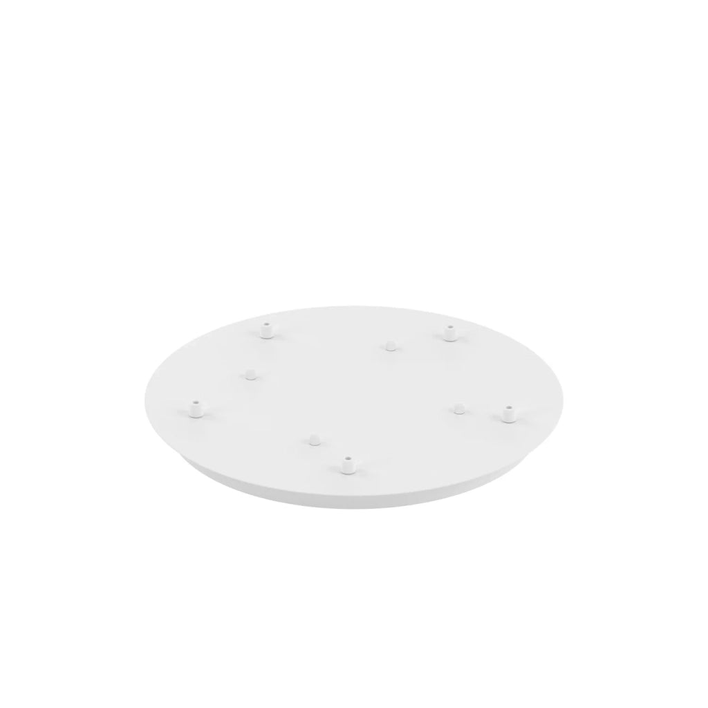 Rosone Tondo Metallo Bianco 5 Fori D40Cm