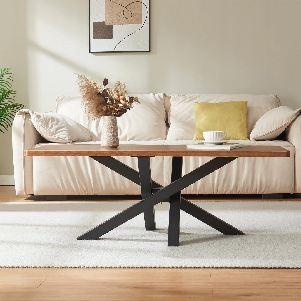 Gamba Centrale Umala in Acciaio per Mobili Fai da Te Design Incrociato 80x49x43 cm Nero [en.casa]