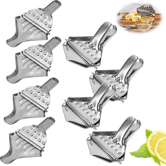 Citruspers, manici per mano, acciaio inossidabile, per cucina, ristorante, bar, sicuri e sostenibili (8 pezzi)