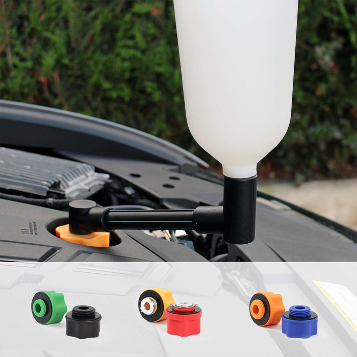 Set di imbuti per riempimento olio motore 8 pezzi Con prolunga e 6 adattatori Auto