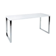 Scrivania design MONZA 160x60 cm bianco lucido con piedi cromati argentati