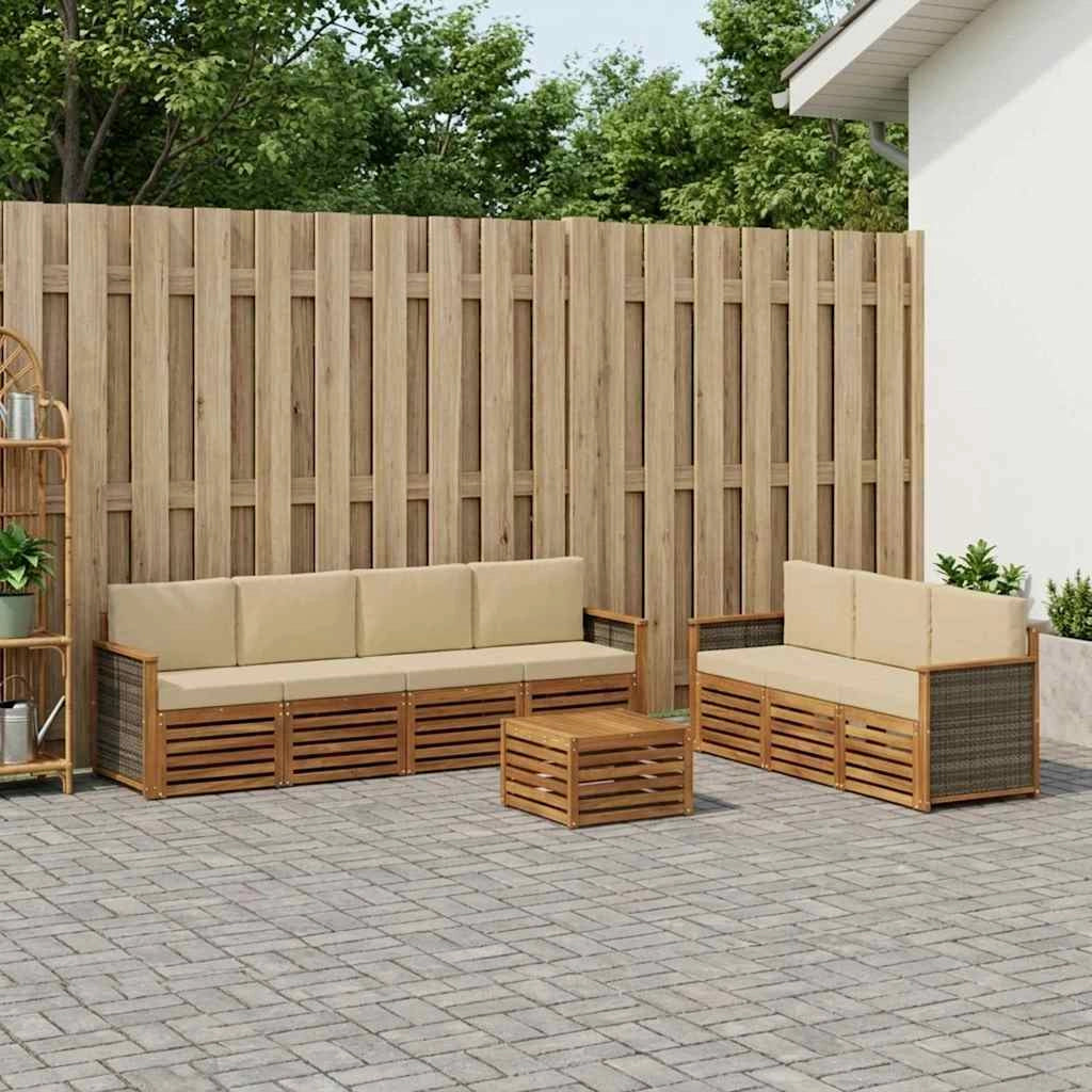 Set divani 8 pz Legno di Acacia Massello 3384109