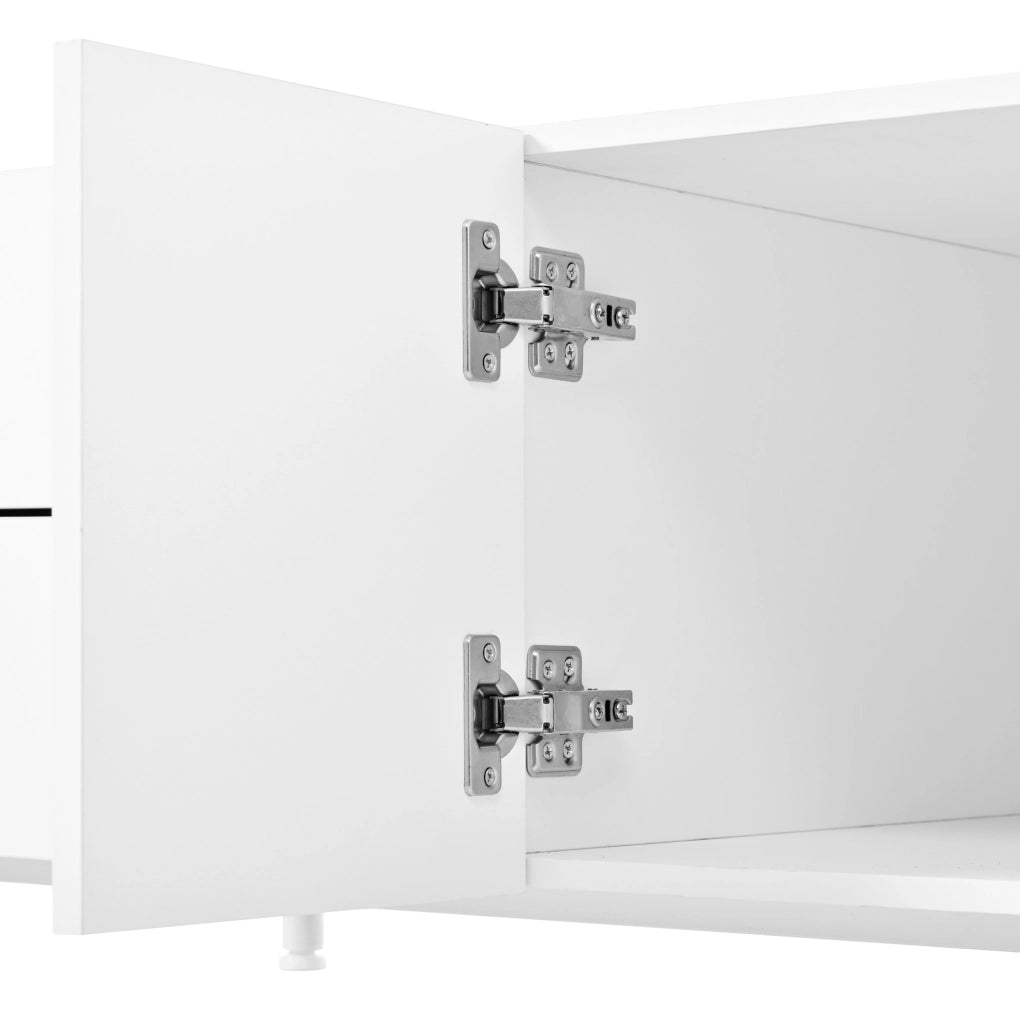 Tavolino da caffè rettangolare 100x50 cm con 2 cassetti e 2 ante bianco HAVRYA