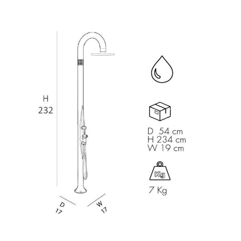 Doccia Tradizionale In Alluminio Funny Yin Top Line Con Miscelatore E Doccetta Colore Zaffiro Cv-T345-Tl/5600