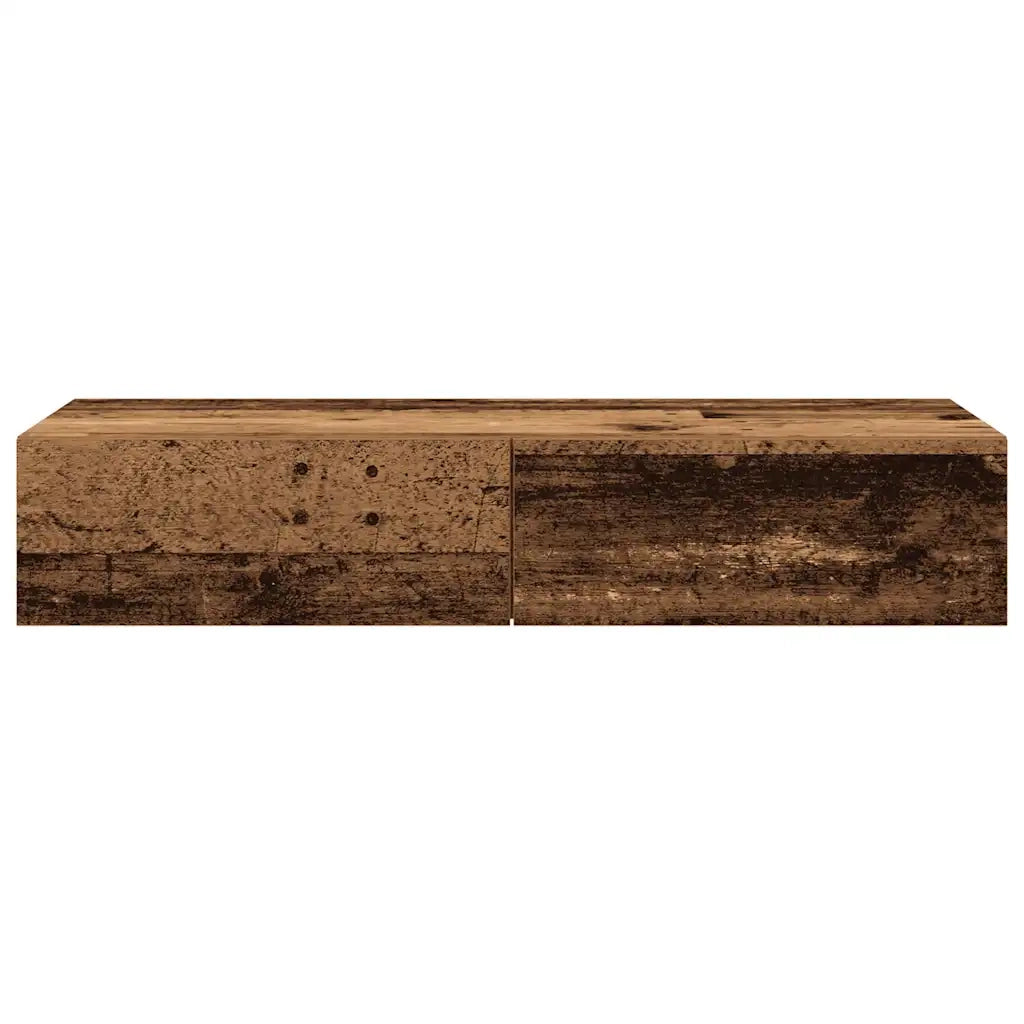 Scaffale a Parete con Cassetti Antico 100x36x19cm in Truciolato 859993