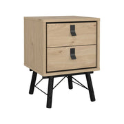 Comodino Jean, Comò basso, Tavolino da notte, Mensola da letto, 43x40 h60 cm, Rovere
