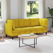 Set di mobili per il soggiorno con cuscino 3 pcs Giallo Velluto