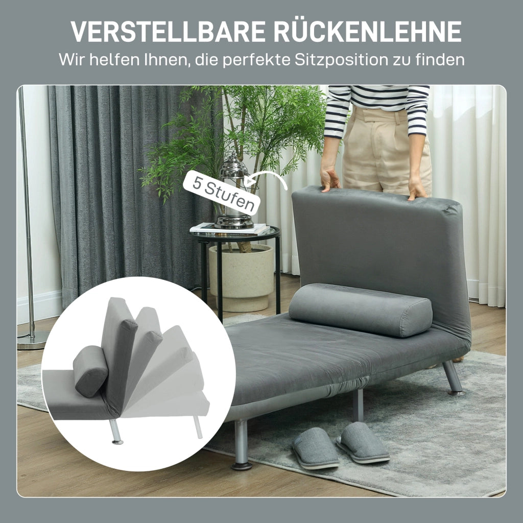 Poltrona letto imbottita reclinabile ¨C zephmum ¨C 75x70x75 cm grigio velluto