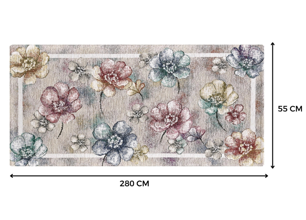 Tappeto Passatoia Cucina Corsia Retro Antiscivolo Disegno Emily By Suardi - 55x280 - Multicolor