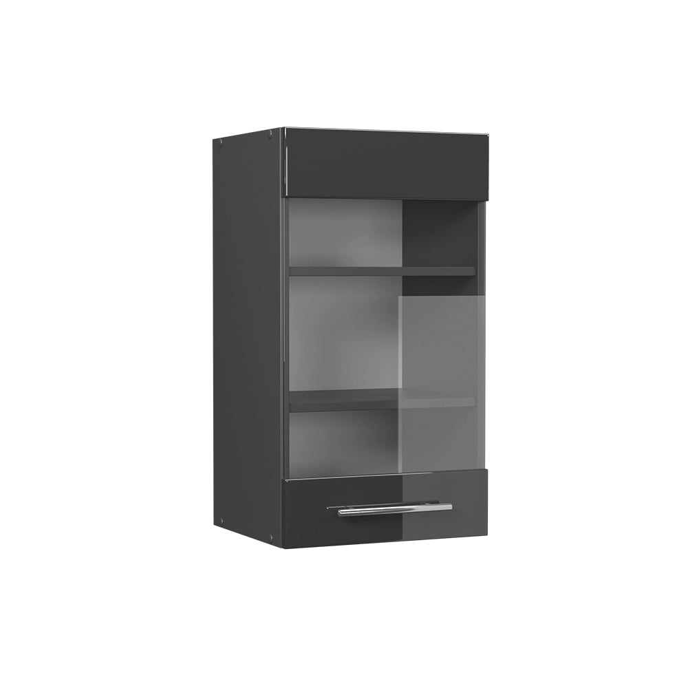 Vicco Mobile da cucina in vetro Antracite lucido 40 cm