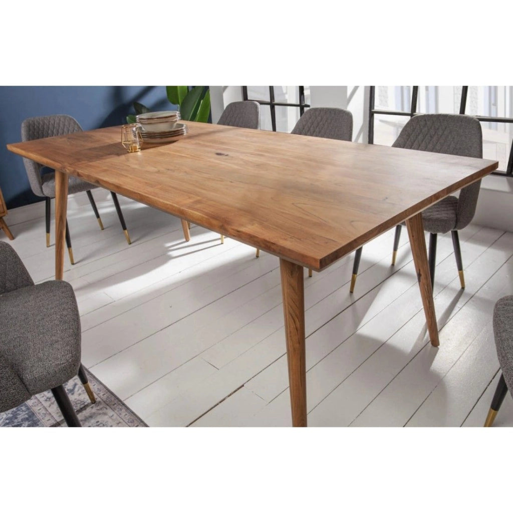 Tavolo da pranzo SCANI 200 cm – Piano in legno massello di acacia verniciato e struttura abbinata