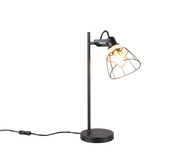 Lampada da tavolo, rattan e metallo, naturale e nero, H 50 cm, Jerome