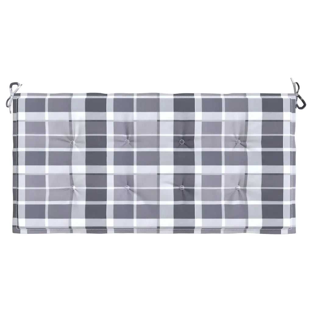Cuscino per Panca a Quadri Grigi 120x50x4 cm Tessuto Oxford