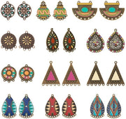 Set di 24 accessori in emaillo boho per creare gioielli