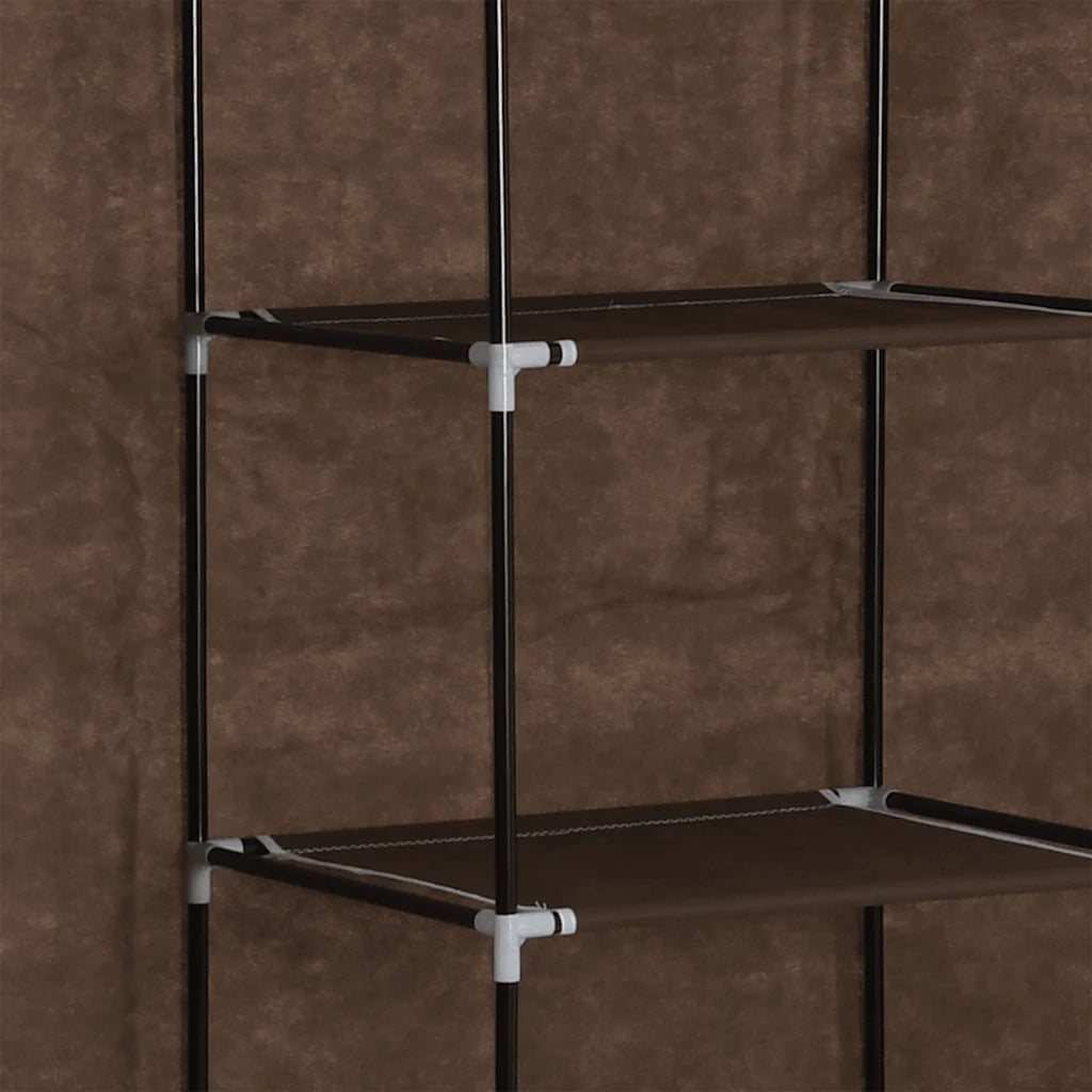 Armadio con Scomparti e Aste Marrone 150x45x175 cm in Tessuto cod mxl 72698