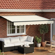 Cornice per Tenda Manuale con LED-Telaio per tendalino manuale Crema e Antracite 3,5 x 2,5 m