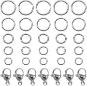 Set di Spring Ring di Acciaio Inossidabile da 230 pezzi - 5 Misure - Chiavi di Sostegno per Accessori di Gioielleria