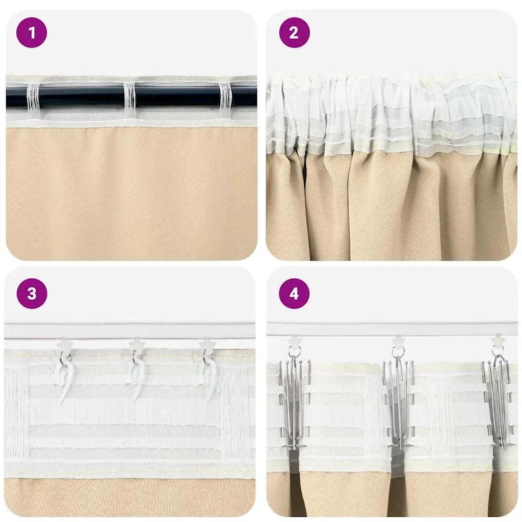 Tende Blackout con Anelli 2 pcs Crema 245 x 140 cm Poliestere 4107486