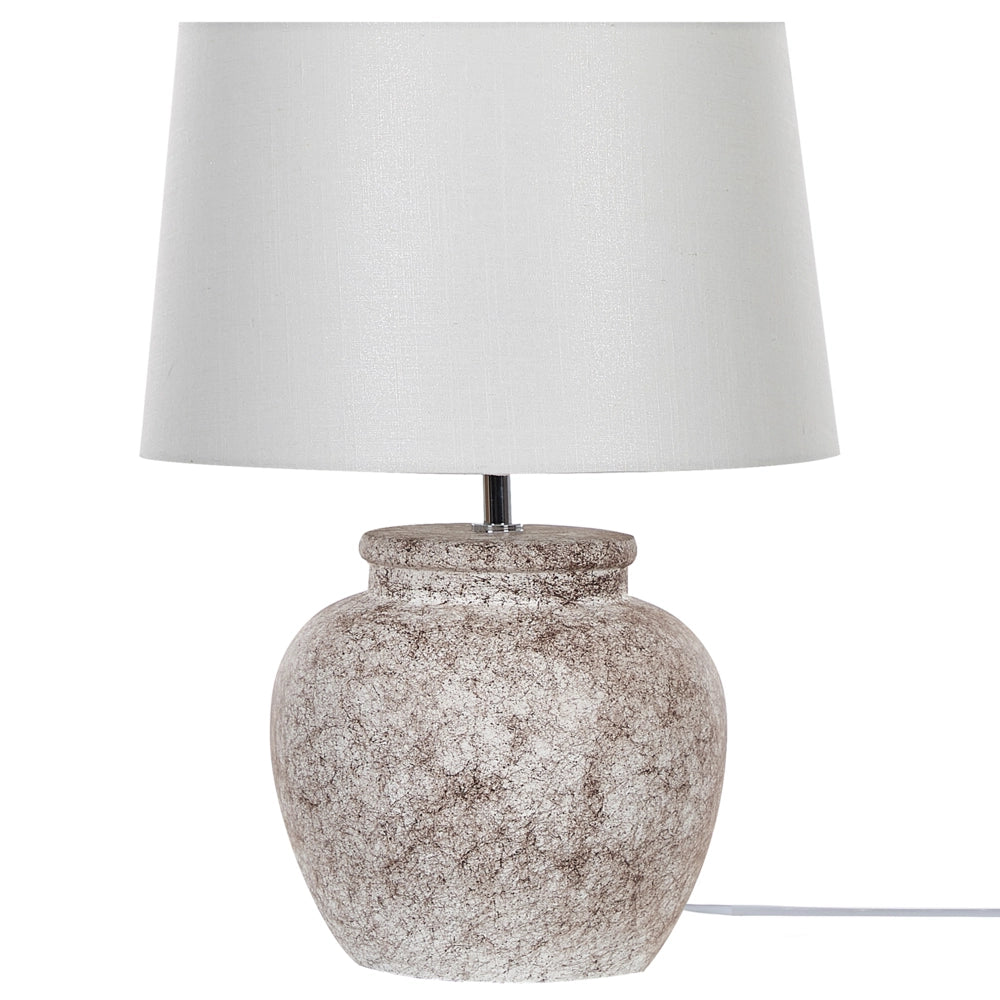 Lampada da tavolo in ceramica beige 47 cm Boho Night Light incrinato Texture Camera da letto Soggiorno