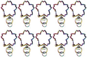 Serraturetti in forma di fiore, 10 pezzi, con ganascia di carabina, a catena, resistenti alla ruggine, leggeri e resistenti, serraturetti