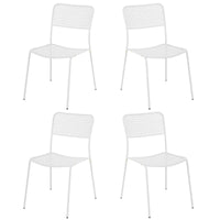 Set 4 Sedie da Giardino 44x45/60x81,5h cm in Metallo Aura Bianco