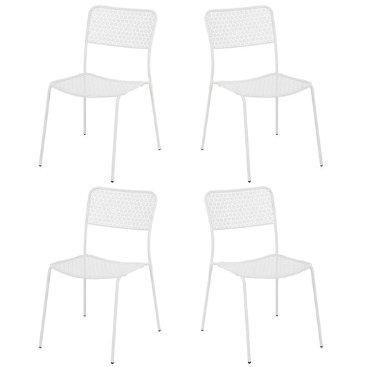 Set 4 Sedie da Giardino 44x45/60x81,5h cm in Metallo Aura Bianco
