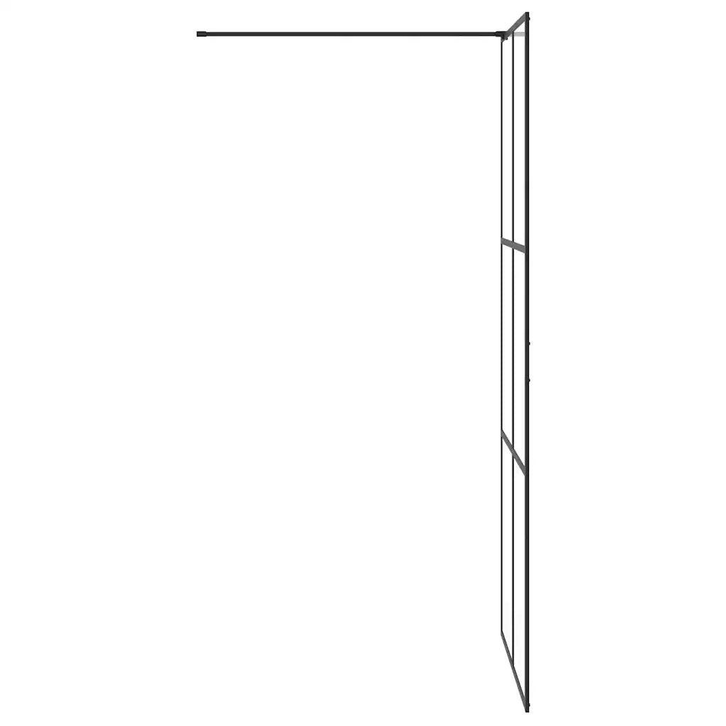 Parete per Doccia Walk-in Vetro Trasparente ESG 90x195 cm Nera cod mxl 39301