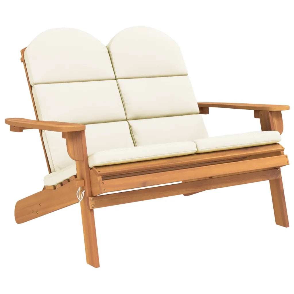 Panchina Giardino Adirondack Cuscini 126 cm Massello di Acacia 360039
