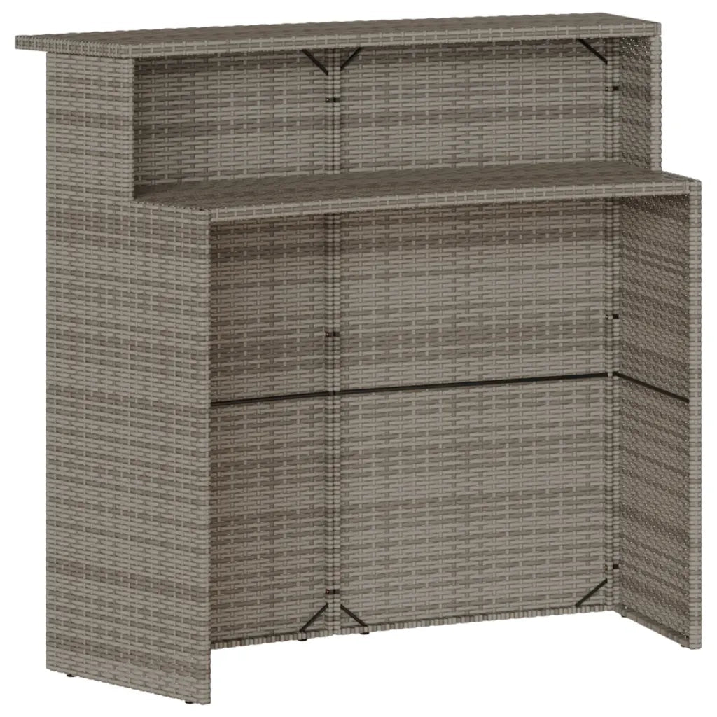 Set Bar da Giardino 5 pz con Cuscini in Polyrattan Grigio 3261489