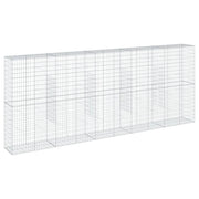 Gabbione recinto a gabbia muro di contenimento con coperchio 500 x 50 x 200 cm ferro zincato argento 02_0040175
