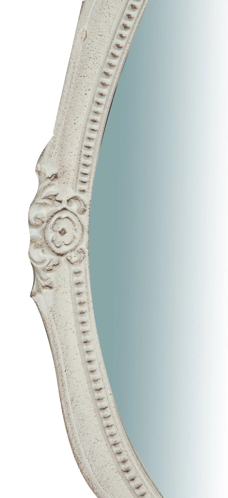 Biscottini Specchiera da parete verticale/orizzontale in legno finitura bianca anticata L37xPR3,5xH51 cm Made in Italy