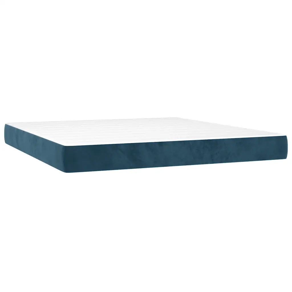 Giroletto a Molle con Materasso Blu Scuro 180x200 cm in Velluto 3132937